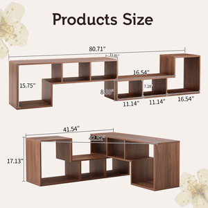 Mobile TV a 2 Pezzi Componibile, Supporto per Intrattenimento e Gaming con LED, Scaffale Libreria con Vano Aperto per Soggiorno 2 S - Product Image 2