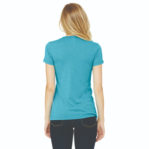 Camiseta de cuello redondo para mujer, corte ajustado, 100% algodón peinado y hilado en anillo Airlume, con cinta en el hombro, largo extendido, talla OEM - Product Image 3