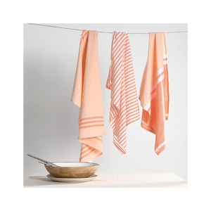 Striped Cotton Tea <b>Towels</b> 45x70cm Custom Option Best Selling Bulk Set White Orange Rectangle Woven Skin-Friendly Home Use Adult - Product Image 2