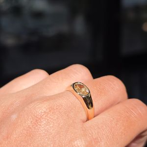 Oval Cut Fancy Color Natural Diamond Luxury Unisex <b>Ring</b> in Gold for Certified for Anniversary Engagement Gift - Product Image 1
