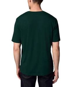 T-shirt de fitness vert pour homme, mélange coton et polyester, coupe décontractée, séchage rapide, jersey doux, manches courtes, col côtelé, tee-shirt de sport - Product Image 6