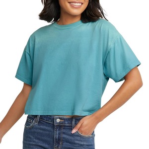 Camiseta Corta de Verano para Mujer, Ecológica, de Algodón Elástico y Transpirable, de Manga Corta - Product Image 2