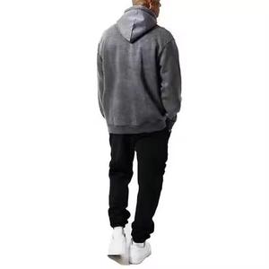 Sudadera con Capucha Gris para Hombre, Corte Holgado, Color Sólido, Forro Polar de Poliéster, Resistente al Viento, Ecológica, Informal, para Otoño, con Bolsillos - Product Image 2