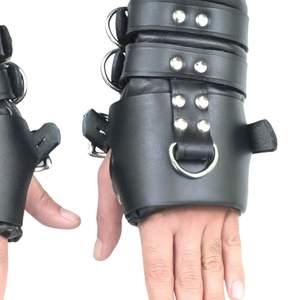 Leather <b>Bed</b> Restraints Set Adjustable Straps with Locking Metal Clips - Product Image 2