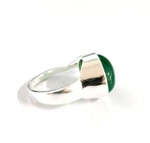Unisex Beautiful <b>Large</b> Green Onyx Cabochon <b>Ring</b> Comfortable Smooth Fit Fine Jewelry for Everyday Wear - Product Image 4