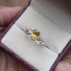 Natural Citrine Solitaire <b>Ring</b> S925 Sterling Silver Handcrafted Gemstone Jewelry Elegant <b>Ring</b> For Women Gift - Product Image 2