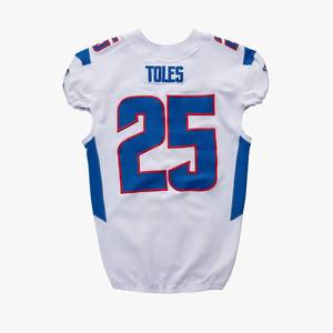 Camiseta de Fútbol Americano Gunslingers para Hombre, Blanca y Azul, Talla 25, Cuello en V, Sin Mangas, Poliéster que Absorbe la Humedad, Corte Regular, Nombre del Equipo Personalizado - Product Image 2