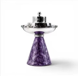 Luxury Religious Eco-Friendly Purples Quartz Pattern Metal Incense Burner Arab <b>Oud</b> <b>Bakhoor</b> Holder Modern Middle East Charcoal - Product Image 1