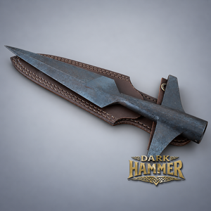 Punta de Lanza Medieval con Funda de Cuero de Doble Costura, Punta de Lanza de Metal Forjada a Mano, Artículo Coleccionable para Reenactment Histórico - Product Image 3