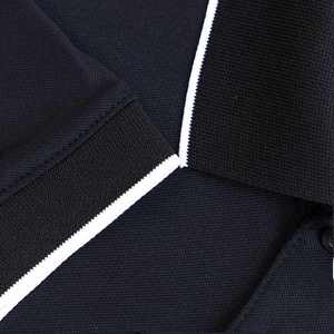 เสื้อเชิ้ตแขนสั้นคอสูงสีดำสำหรับผู้ชาย ทรงปกติ แห้งเร็ว ผ้าถัก ลำลอง ลายแบบสั่งทำได้ ความยาวปกติ 100% - Product Image 5