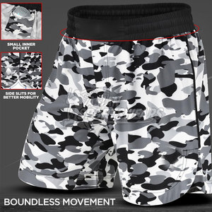 Shorts de MMA renforcés en Spandex/Polyester ultra-résistants avec fonction séchage rapide pour séances d'entraînement intenses, respirants et légers - Product Image 2