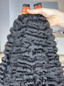 Curly Bulk <b>Braiding</b> <b>Hair</b> 24 Inches Vietnamese Human <b>Hair</b> Extensions Weaving <b>Hair</b> Cuticle Aligned Wholesale Price for Black Women - Product Image 4