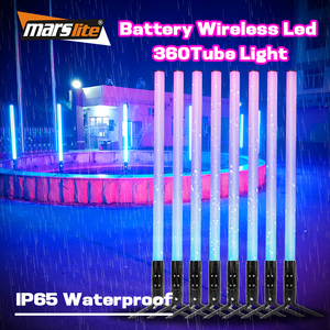 Marslite Tube LED <span class=keywords><strong>Pixel</strong></span> DMX RVB Étanche 360 Degrés IP65, Tube <span class=keywords><strong>Pixel</strong></span> Sans Fil sur Batterie, Barre DMX Lumière DJ avec Support - Product Image 1