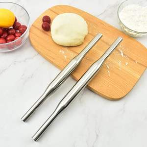Hot Seller <b>Bakeware</b> Supplies Ergonomic Handle Stainless Steel Rolling Pin Ideal for Chapati Roti Pizza Dough and Pastry Sheets - Product Image 1