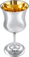 Coupe Kiddush Moderne Bicolore Argent Or en Acier Inoxydable Personnalisable, Gobelet à Vin Écologique, Cadeau Judaïca de Mariage
