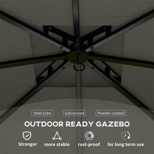 Gazebo Moderno da Esterno con Struttura in Acciaio e Tessuto per Cortile o Villa, Arredamento da Giardino - Product Image 3