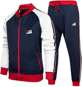 Survêtements pour hommes, ensemble de 2 pièces, tenue décontractée, sweat-shirt à manches longues, ensemble de survêtement avec fermeture éclair intégrale, tenue de sport pour le jogging - Product Image 1