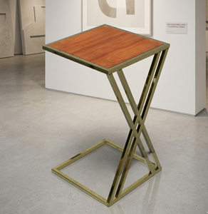 Metal Drake Elegant Metal <b>Top</b> Coffee Table with Gold Steel <b>Cross</b> Frame Base Modern Design for Living Room Bedroom Office - Product Image 3