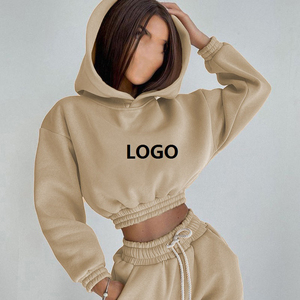 ชุดวอร์มกำมะหยี่ผู้หญิงปี 2026 พร้อมโลโก้สั่งทำพิเศษ เสื้อฮู้ดและกางเกงขายาวผ้าฟลีซอุ่นๆ ชุดออกกำลังกายแขนยาวสำหรับฤดูหนาว - Product Image 2