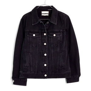 Best Quality Black <b>Denim</b> Jacket unisex Loose Fit Stonewashed Cotton Casual <b>Coat</b> With Button Closure Autumn Style - Product Image 2