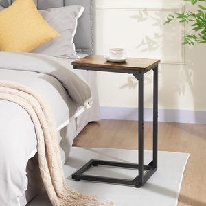 C-Shaped Side <b>Table</b>, Bedside <b>Table</b> Set of 2, <b>Sofa</b> <b>Table</b> for Small Spaces, Coffee <b>Table</b> with Metal Frame for Living Room, Bedroom - Product Image 4