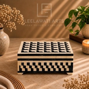 Modern Bone Inlay Jewelry <b>Box</b> Handmade Decorative Container For Dressing Table Accessories And <b>Keepsake</b> Storage - Product Image 2