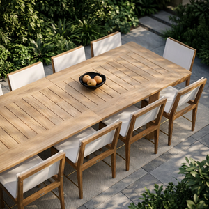 Juegos de Comedor OEM ODM de Madera/Aluminio para 4/6/8 Personas, Mesa y Sillas de Patio para Exteriores, Cojines Personalizados + Colores + Tela + Tamaño - Product Image 4
