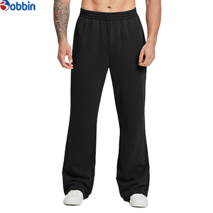 Pantalones Deportivos de Moda para Hombre, Estilo Flare, Pierna Ancha, Color Sólido, Transpirables, Ecológicos, Holgados, con Bolsillos, Cintura Elástica, para Gimnasio - Product Image 2