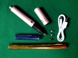 DANKING HC0457 DIY Battery Powered Hot Foil Stamping <b>Pen</b> with Straight Shank 1mts <b>Multicolored</b> Foil Paper (OEM/ODM Available) - Product Image 2