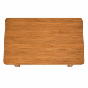 Table à manger moderne en teck massif avec base à pont apparente, design artisanal pour villa et hôtel, écologique et résistante à l'eau - Product Image 4