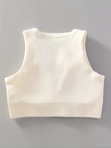 Womens V Cutout Racerback Sports <b>Bra</b> <b>Stretch</b> Compression Fitness Bralette Circular Knit Gym Singlet Everyday Athleisure Tank - Product Image 5