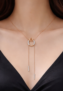 Luxury 14K Rose Gold Ruby and Diamond Lace <b>Statement</b> Choker <b>Necklace</b> for Women Elegant Bridal Wedding Fine Jewelry Gift - Product Image 3