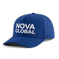 Casquette de baseball personnalisée à 5 panneaux avec logo brodé, perforations découpées au laser, casquette de sport imperméable, casquette de camionneur
