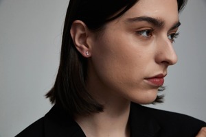 Pendiente de botón de diamante rosa cultivado en laboratorio, arete de cartílago helicoidal de oro de 14K, joyería brillante única para mujer, uso diario - Product Image 6