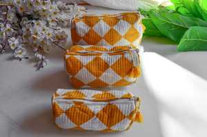 Soft Cotton Toiletry <b>Bag</b> Block Print Makeup <b>Bag</b> Travel Organizer For Skincare Cosmetics And Toiletries Make Up Pouch - Product Image 3