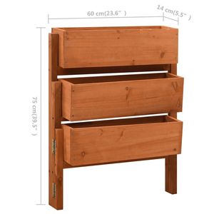 Pot de fleurs et jardinière pliable moyen en bois de sapin massif, orange - pour usage intérieur/extérieur - Product Image 5