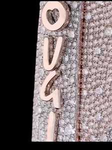 Colgante Unisex Personalizado con Nombre, Diamante Cultivado en Laboratorio, Plata de Ley 925, Chapado en Oro, Corte Brillante Redondo, Certificado GRA, Regalos - Product Image 5