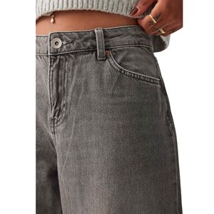 Jeans de mezclilla anchos gris lavado para mujer, cintura alta, ajuste holgado, estilo urbano, moda Y2K, OEM ODM al por mayor - Product Image 6