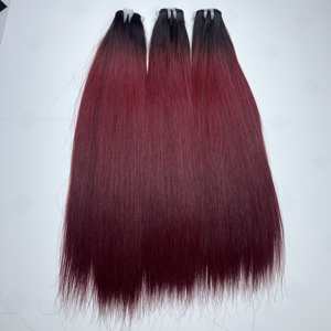 100% paquets de cheveux bourgogne bruts 8-40 pouces extensions de cheveux raides en os de couleur de luxe vierges sans enchevêtrement super double dessiné - Product Image 3