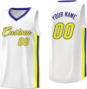 Maillot de basket-ball réversible unisexe personnalisé, maillot d'équipe de basket-ball, manches courtes, taille plus, imprimé, nouveau style, chemises d'entraînement - Product Image 3