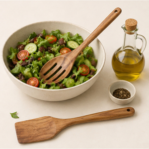 Juego de utensilios de cocina de madera ecológicos premium, 4 piezas, hechos a mano, cucharas antiadherentes, espátula de madera resistente al calor, en venta - Product Image 4