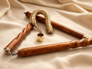 Bastón de Madera Dura con Mango de Cisne Hecho a Mano, Cromado Pulido, Elegante Bastón de Caballero con Cabeza de Cisne Metálica, Estilo Vintage - Product Image 1