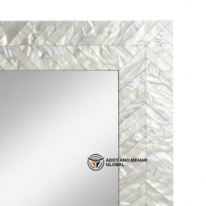 กระจกตกแต่งผนังลายโมเสกเปลือกหอยมุกสี่เหลี่ยมหรูหรา สไตล์อาร์ตเดโค ทำด้วยมือ สำหรับตกแต่งบ้านระดับพรีเมียมและงานแต่งงาน - Product Image 2