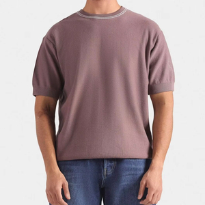 Camiseta de Manga Corta para Hombre, Algodón Grueso de Alta Calidad, Color Liso, Personalización de Marca, Fabricante OEM - Product Image 1