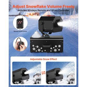 Macchina per la Neve da 2000W ad Alta Potenza con Telecomando Wireless/Cablato, Testa Orientabile a 90 Gradi, Generatore di Neve per Copertura di Ghiaccio Secco - Product Image 4