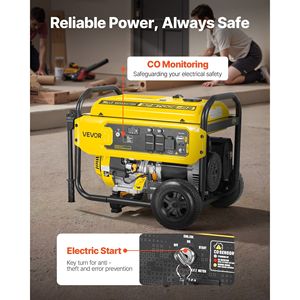 Generador Portátil de 9625W de Potencia Máxima con Asa Plegable, Arranque Eléctrico, Generadores de Respaldo a Gasolina - Product Image 6