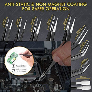 Pinzas Antiestáticas Industriales Premium para Electrónica, Personalizables OEM, Herramientas de Precisión para Uso Cosmético y de Mantenimiento - Product Image 5