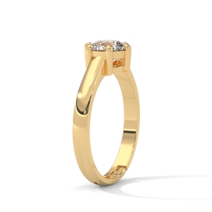 Anillo de Compromiso con Diamante Cultivado en Laboratorio, Corte Brillante Redondo de 1 Quilate, Oro Sólido de 14K, Engaste de Puntas, Joyería para Mujer - Product Image 2