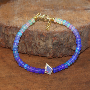 Bracelet perlé plaqué argent 925 avec breloque cerf-volant et perles ombragées, exportation à prix de gros - Product Image 4