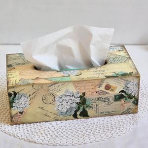 Caja de pañuelos de madera personalizada con impresión, caja de pañuelos de madera impresa para identidad corporativa, caja de accesorios al por mayor - Product Image 1